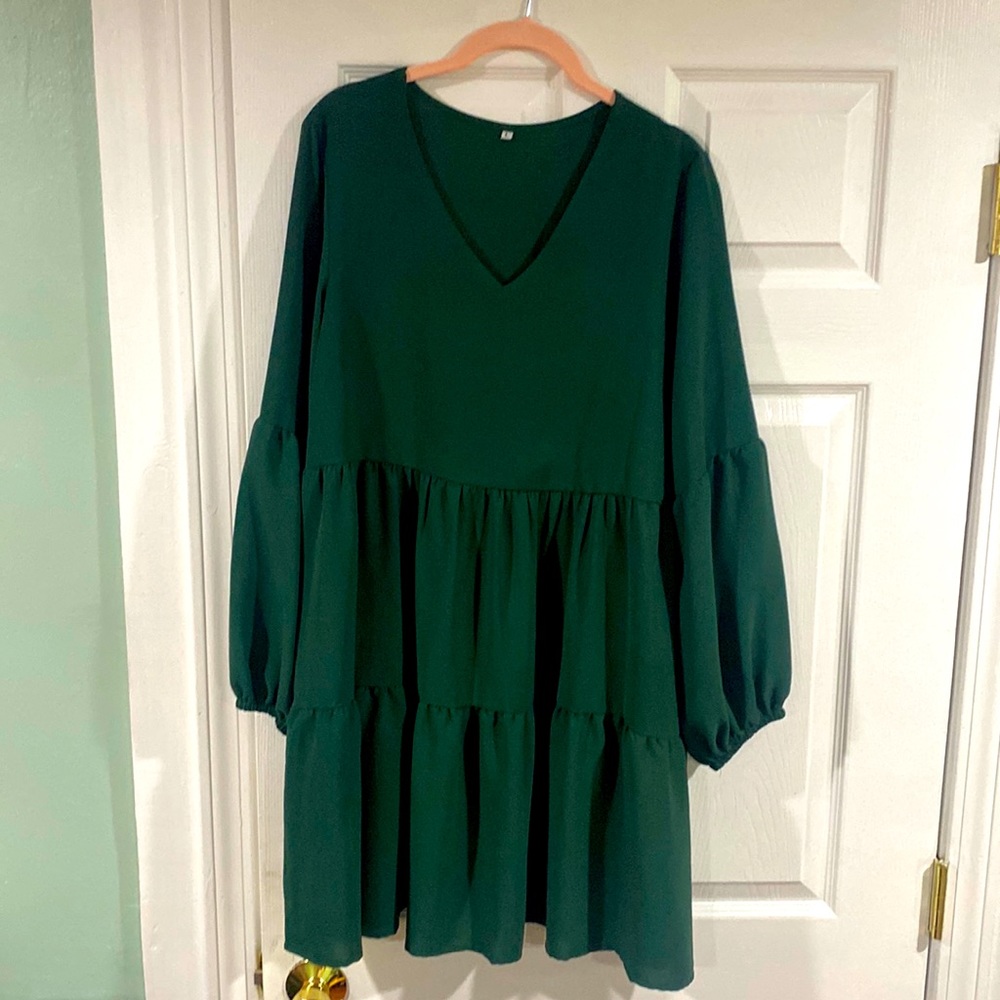 Unirose Green Long-sleeve Dress. Size:L